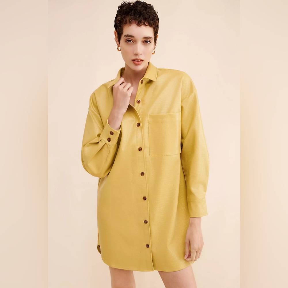 Sunday in Brooklyn Tan Croc-Embossed Detail Dress